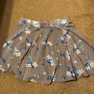 Grey floral skirt